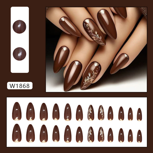 12 Sizes-24 Pcs Press On Nails W1868