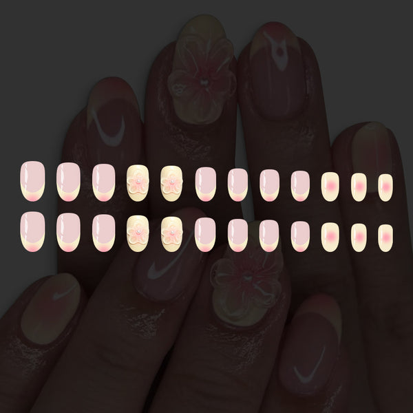 12 Sizes-24 Pcs Press On Nails C1341