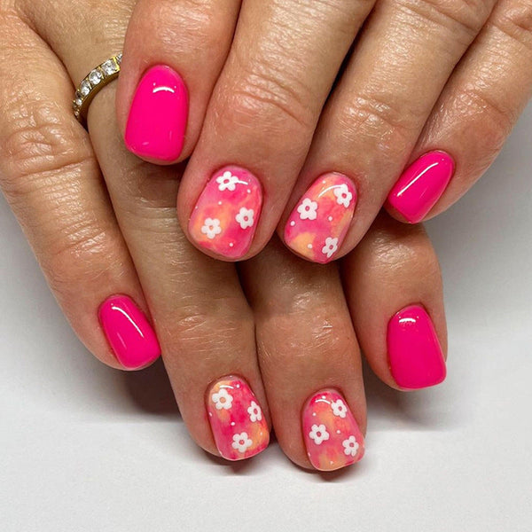Glossy Pink Short Square Press on Nails