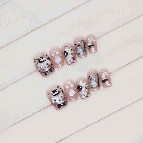 12 Sizes-24 Pcs Press On Nails T037