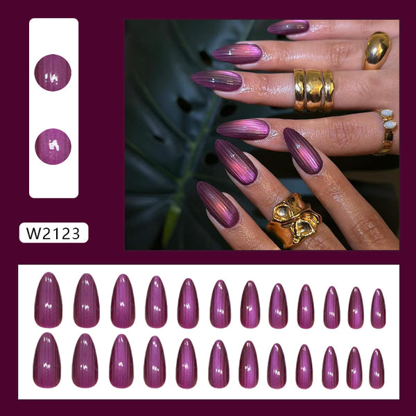 12 Sizes-24 Pcs Press On Nails W2123