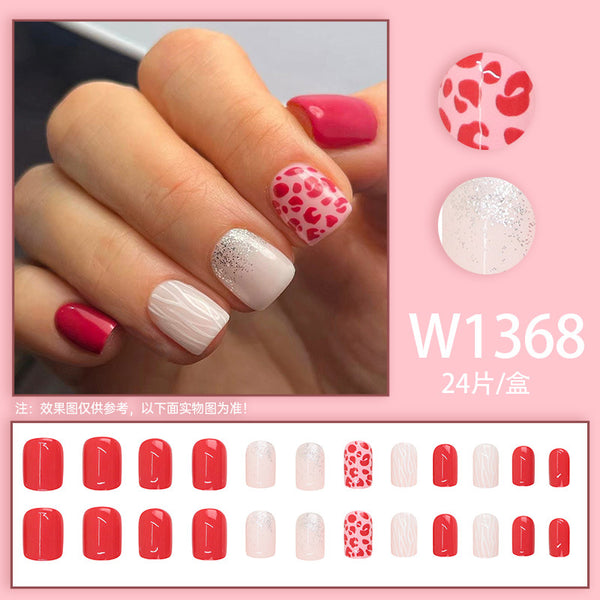 12 Sizes-24 Pcs Press On Nails W1368