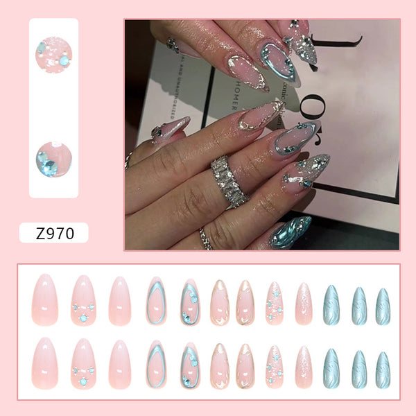 12 Sizes-24 Pcs Press On Nails Z970