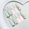 12 Sizes-24 Pcs Press On Nails Z1044