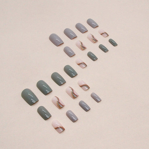 12 Sizes-24 Pcs Press On Nails W1059
