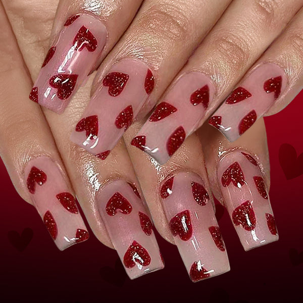 12 Sizes-24 Pcs Press On Nails C1475