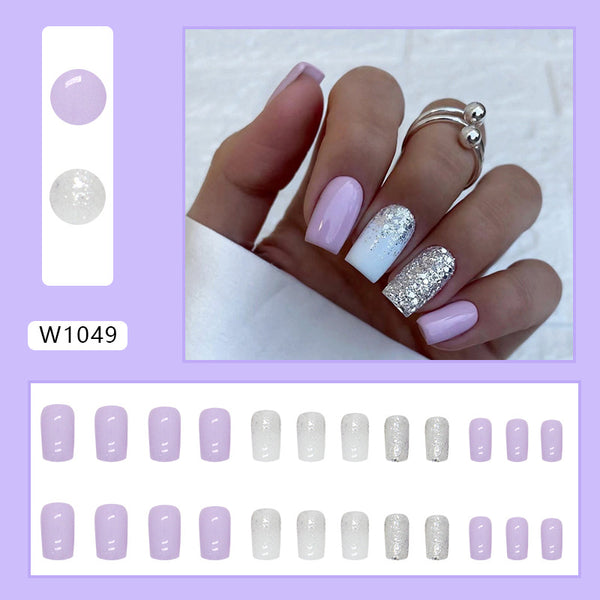 12 Sizes-24 Pcs Press On Nails W1049