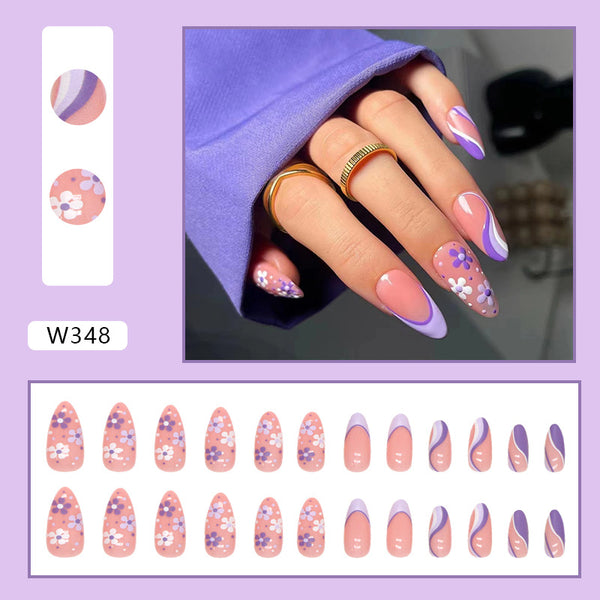 12 Sizes-24 Pcs Press On Nails W324