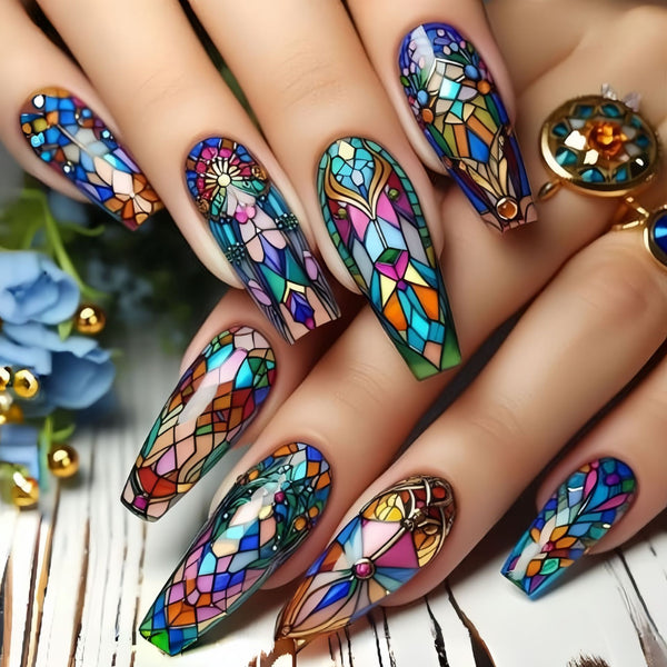 12 Sizes-24 Pcs Press On Nails Y722