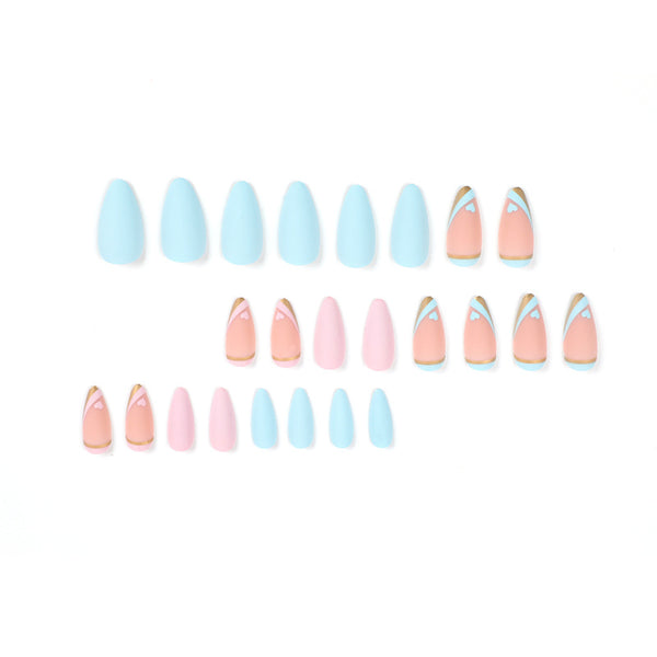 12 Sizes-24 Pcs Press On Nails JP1993
