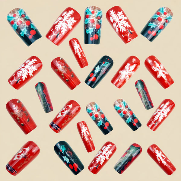 12 Sizes-24 Pcs Press On Nails Y1313