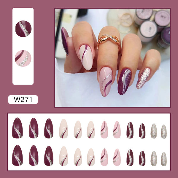 12 Sizes-24 Pcs Press On Nails W271