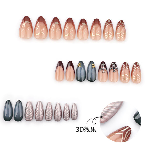 12 Sizes-24 Pcs Press On Nails JP3533