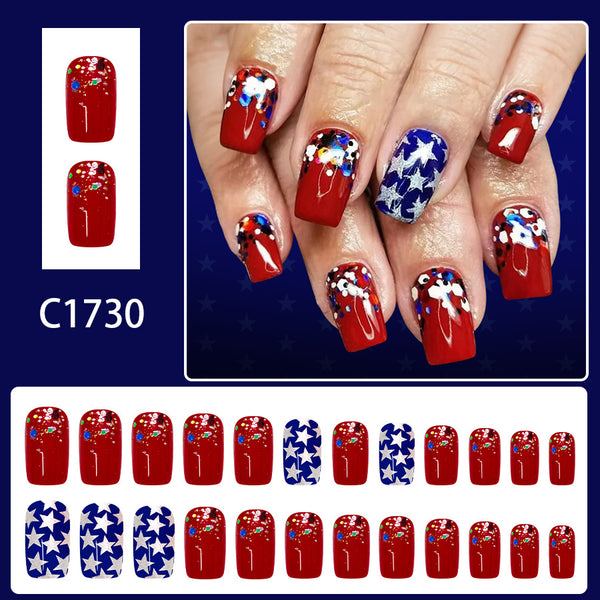 12 Sizes-24 Pcs Press On Nails C1730