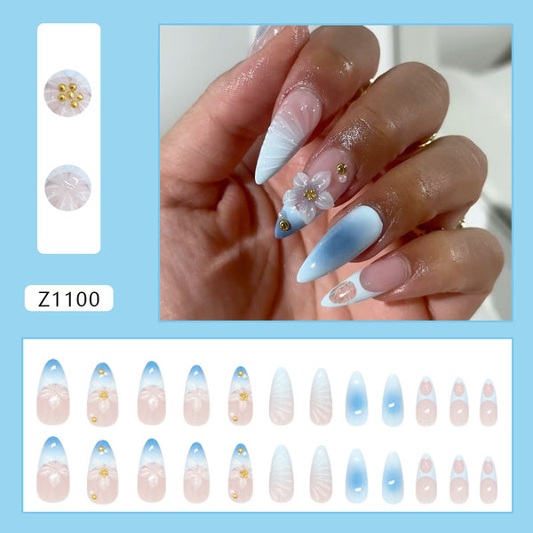 12 Sizes-24 Pcs Press On Nails Z1100