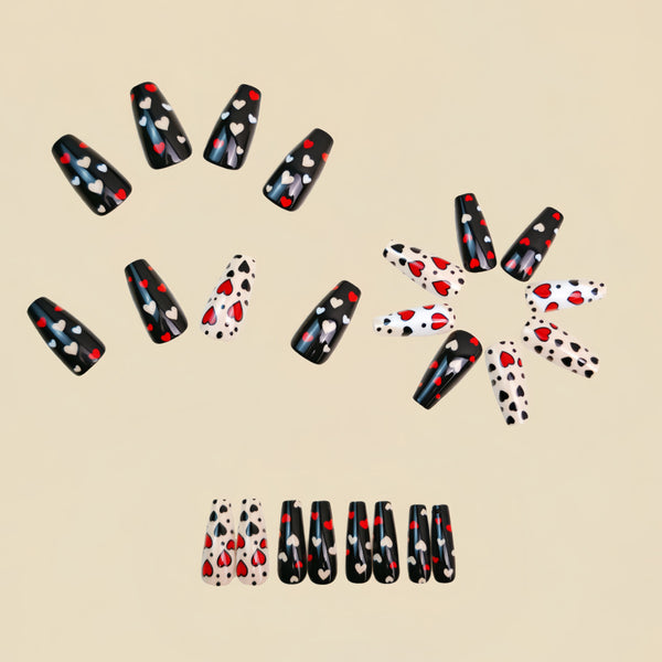 12 Sizes-24 Pcs Press On Nails Y1701