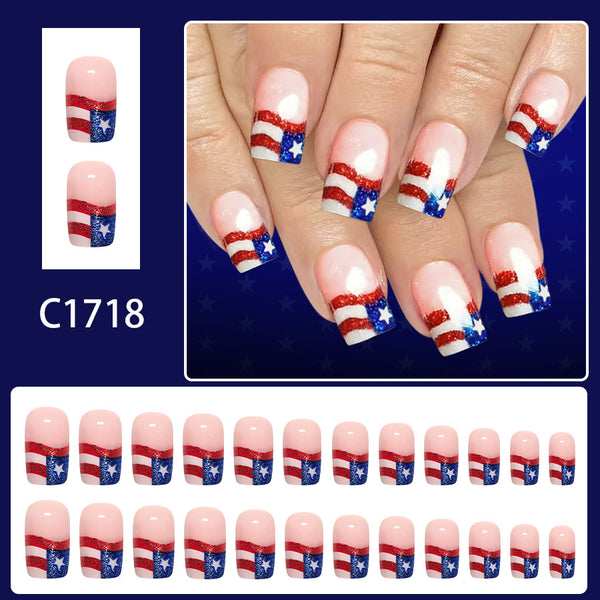 12 Sizes-24 Pcs Press On Nails C1718