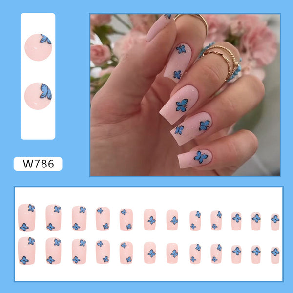12 Sizes-24 Pcs Press On Nails W786