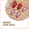12 Sizes-24 Pcs Press On Nails 1XB1-13638
