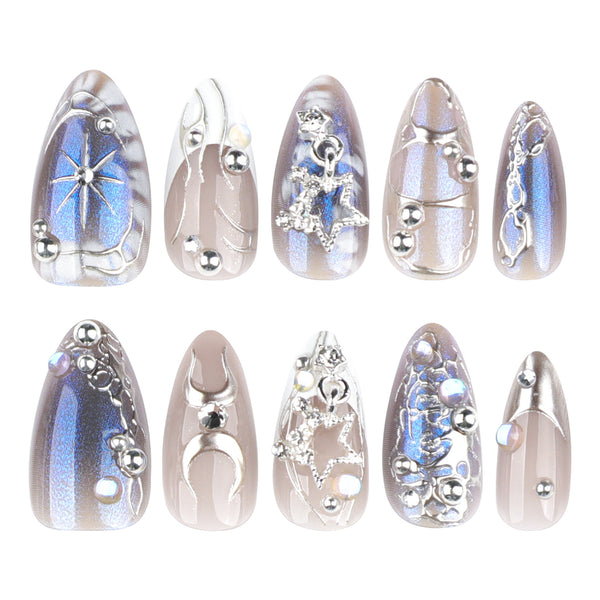 12 Sizes-24 Pcs Press On Nails JP4121