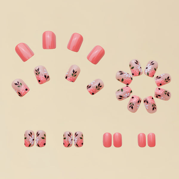 12 Sizes-24 Pcs Press On Nails Y097