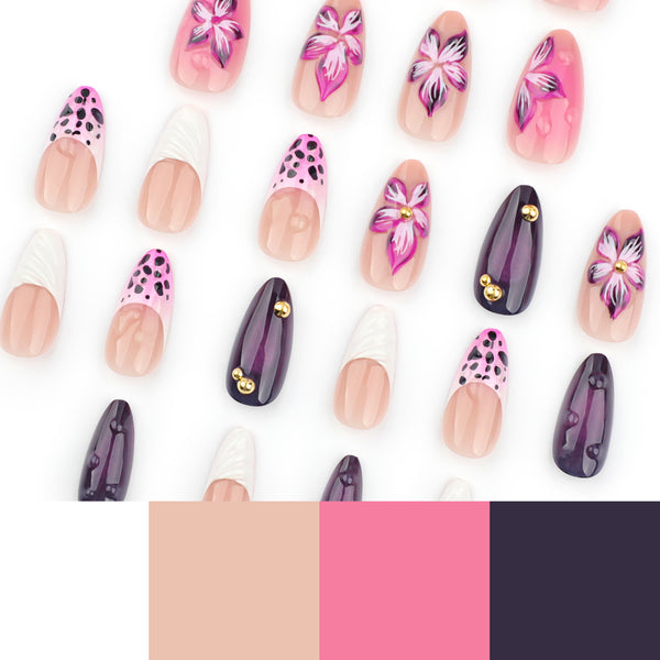 12 Sizes-24 Pcs Press On Nails JP3542