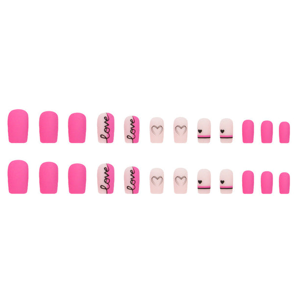 Medium Pink Square Press on Nails - W861