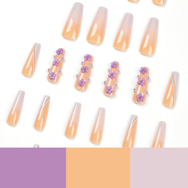 French Glossy Long Square Press on Nails