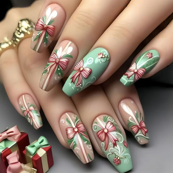 12 Sizes-24 Pcs Press On Nails Y1254