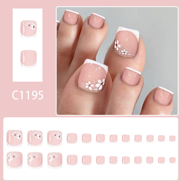 12 Sizes-24 Pcs Press On Nails C1195