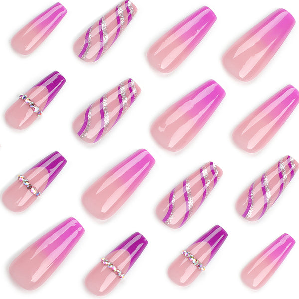 12 Sizes-24 Pcs Press On Nails JP3088