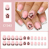12 Sizes-24 Pcs Press On Nails C1343