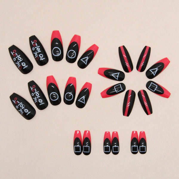 12 Sizes-24 Pcs Press On Nails R786