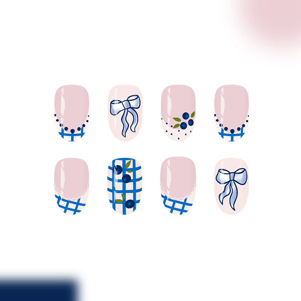 12 Sizes-24 Pcs Press On Nails C1383