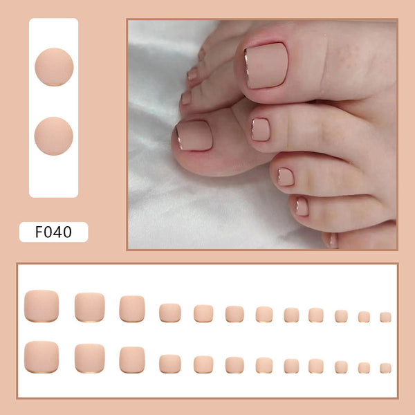 12 Sizes-24 Pcs Press On Nails F040