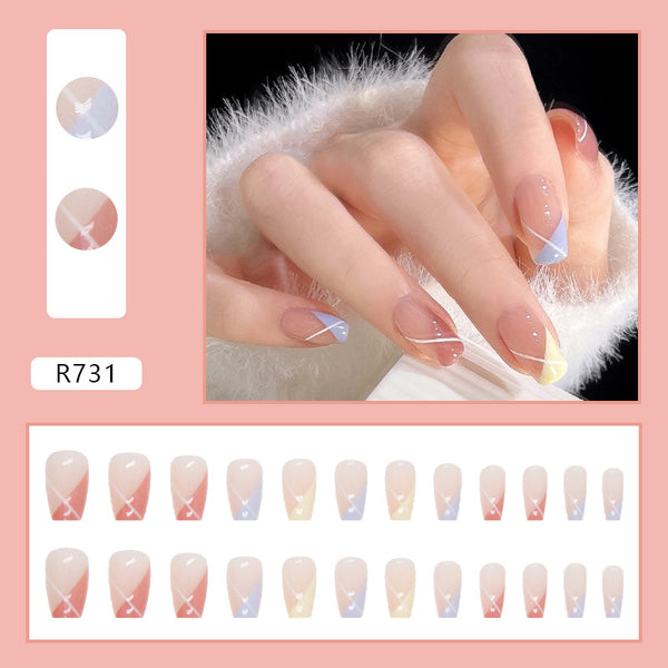 12 Sizes-24 Pcs Press On Nails R731