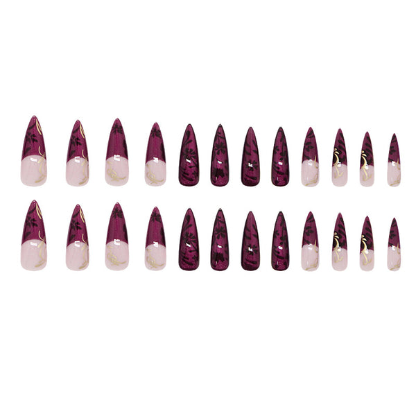 12 Sizes-24 Pcs Press On Nails W2112