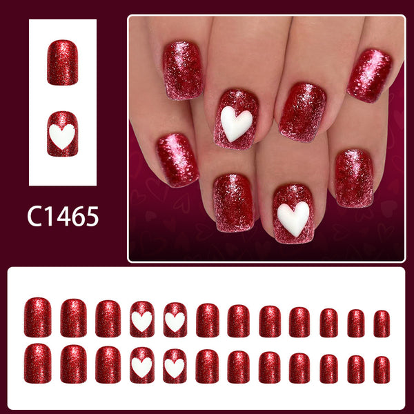 12 Sizes-24 Pcs Press On Nails C1465