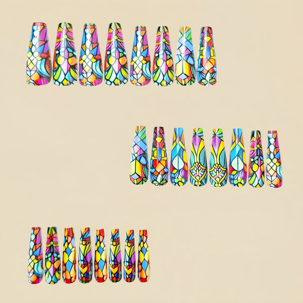 12 Sizes-24 Pcs Press On Nails Y735