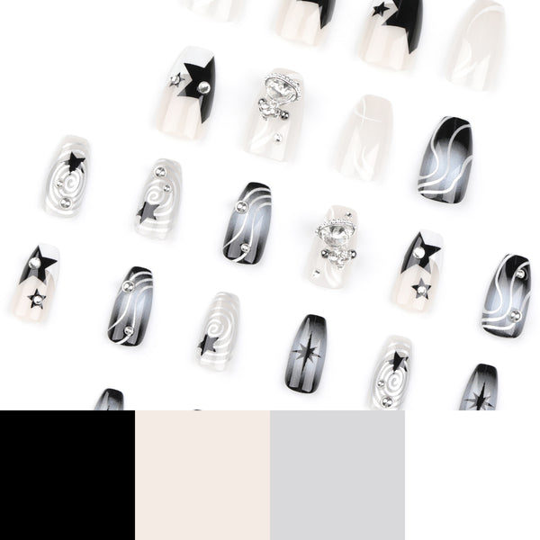 12 Sizes-24 Pcs Press On Nails JP3271