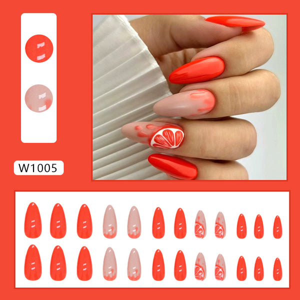 12 Sizes-24 Pcs Press On Nails W1001