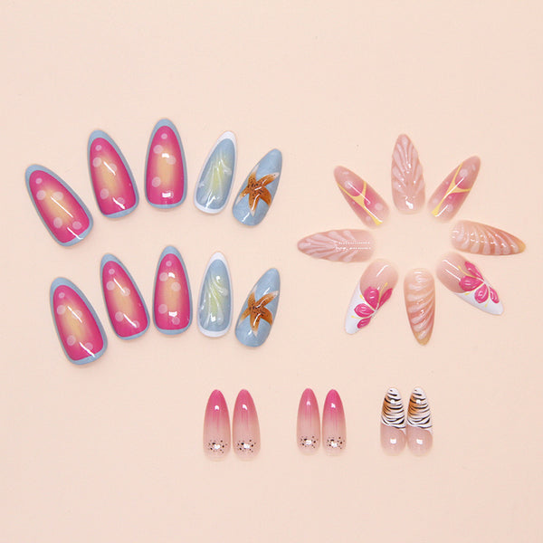 12 Sizes-24 Pcs Press On Nails W1813