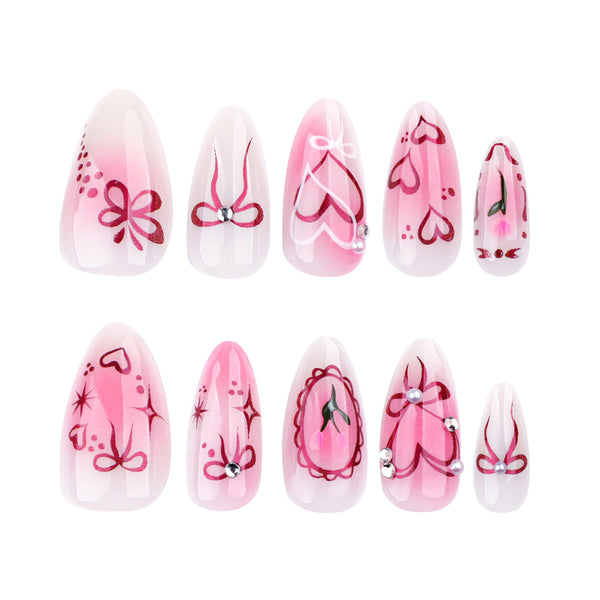12 Sizes-24 Pcs Press On Nails JP3710