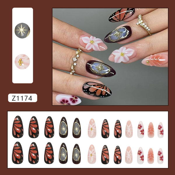 12 Sizes-24 PcsPress On Nails Z1174
