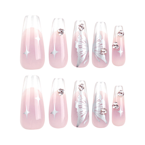 12 Sizes-24 Pcs Press On Nails JP2631