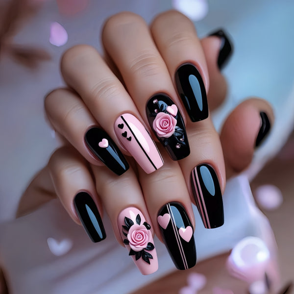 12 Sizes-24 Pcs Press On Nails Y1170