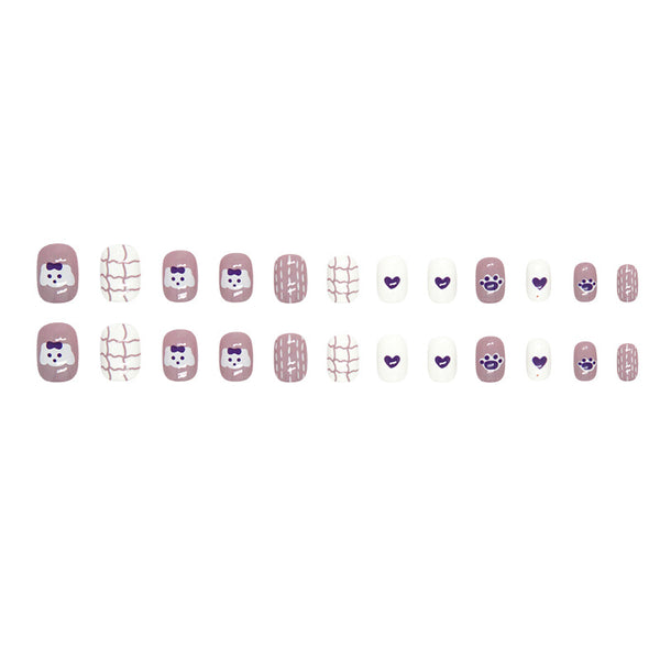 12 Sizes-24 Pcs Press On Nails K008