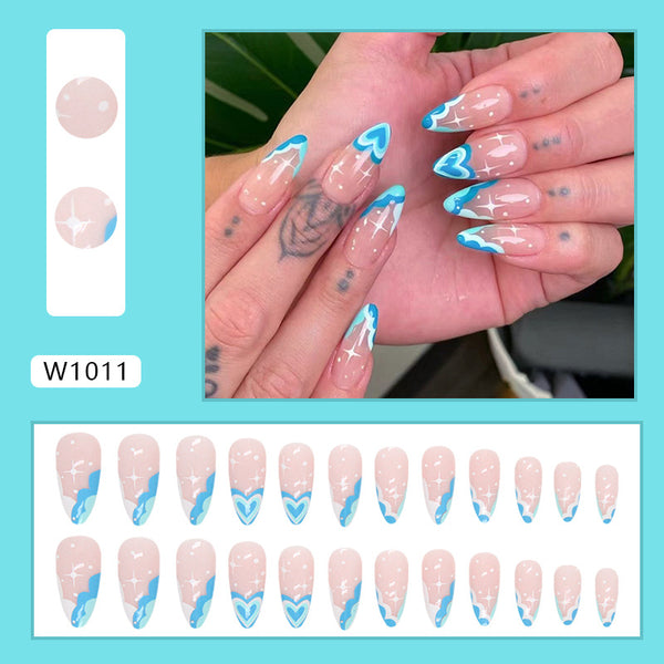 12 Sizes-24 Pcs Press On Nails W1011