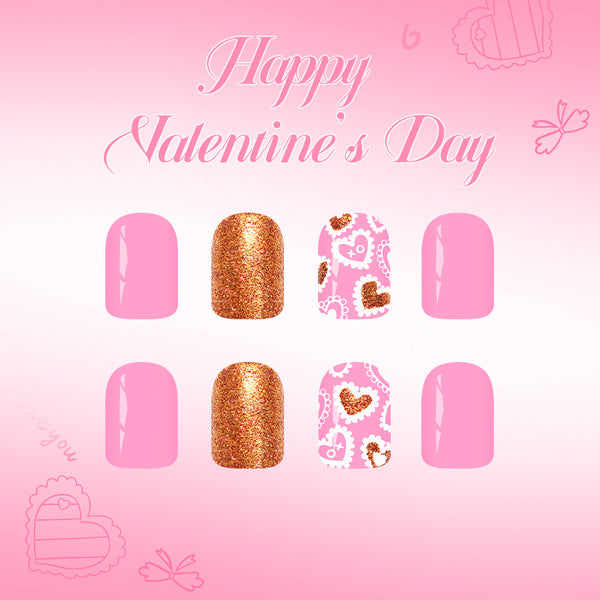 12 Sizes-24 Pcs Press On Nails C1454
