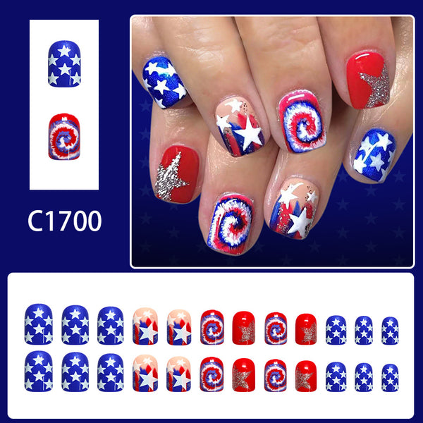 12 Sizes-24 Pcs Press On Nails C1713